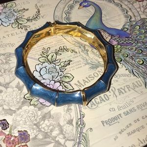 Blue & Gold Crinkled Bangle